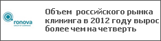 Объем  российского рынка клининга в 2012 году вырос более чем на четверть