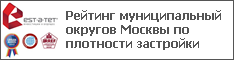 Рейтинг муниципальный округов Москвы по плотности застройки